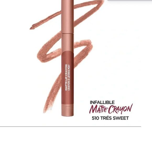 L'Oreal Infallible Matte Lip Crayon Set 2 - 500 Caramel Blondie & 510 Tres Sweet - Picture 9 of 10